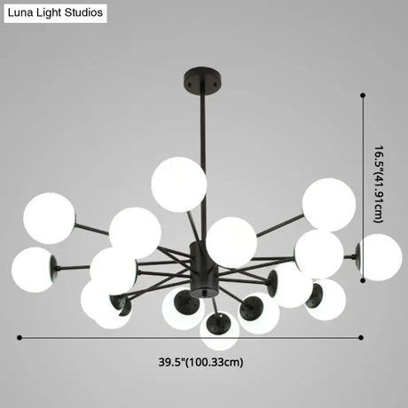 Contemporary Spherical Glass Chandelier Light For Living Room Ceiling