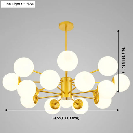 Contemporary Spherical Glass Chandelier Light For Living Room Ceiling