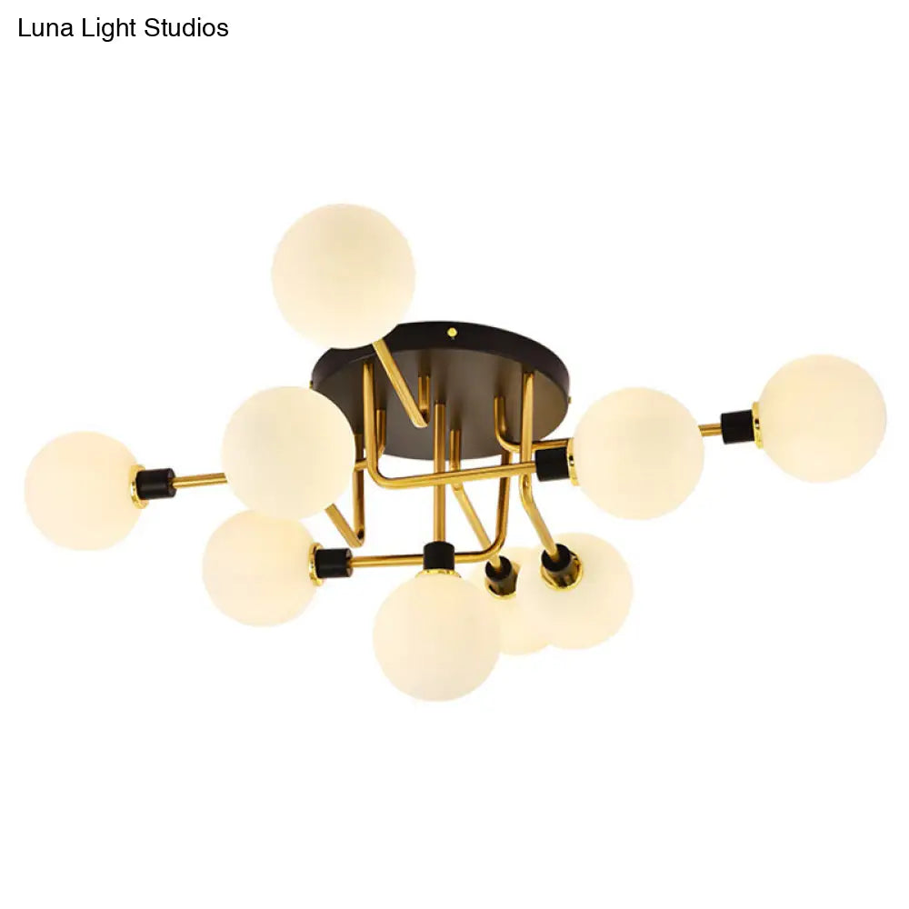 Contemporary Stained Glass Ceiling Light Fixtures For Bedroom - Bubble Semi Flush Mount Lighting 9 /