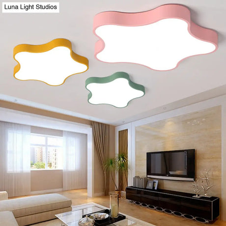 Contemporary Star Flush Mount Light Fixture - 1 - Light Metal Ceiling