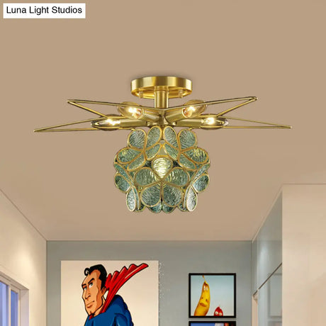 Contemporary Star Metal Close To Ceiling 1 - Light Semi - Flush Mount