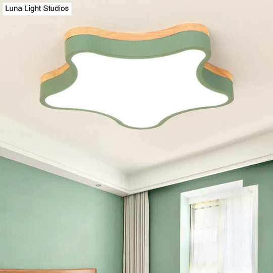 Contemporary Star-Shaped Flush Mount Acrylic Ceiling Light Fixture Green / 16.5 White