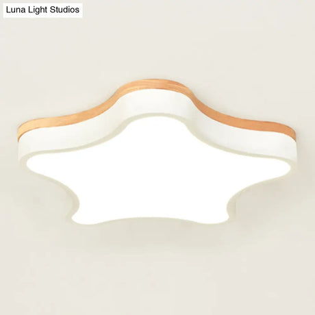 Contemporary Star-Shaped Flush Mount Acrylic Ceiling Light Fixture White / 16.5