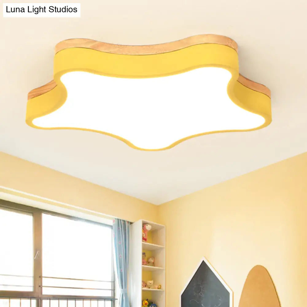 Contemporary Star-Shaped Flush Mount Acrylic Ceiling Light Fixture Yellow / 16.5 Warm