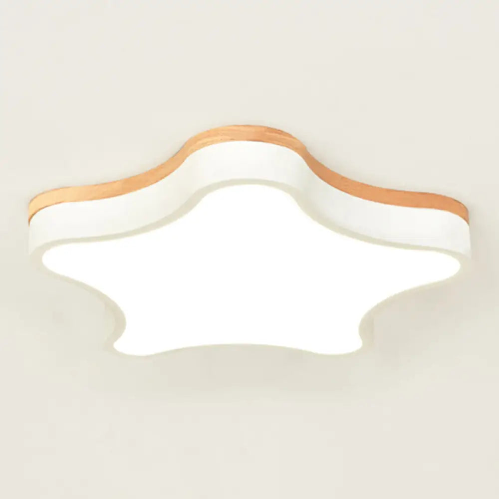 Contemporary Star - Shaped Flush Mount Acrylic Ceiling Light Fixture White / 16.5’