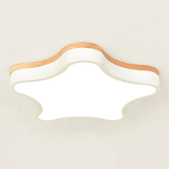 Contemporary Star - Shaped Flush Mount Acrylic Ceiling Light Fixture White / 16.5’