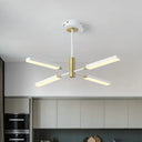 Contemporary Starburst Ceiling Pendant - Acrylic Lights (4/6) Black And Gold/White Gold Chandelier 4