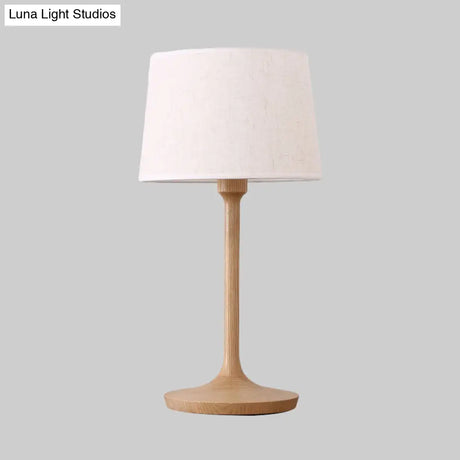 Contemporary Tapered Drum Nightstand Lamp In White - 1 Bulb Book Reading Light