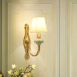 Contemporary Tapered Sconce Wall Light Fixture - Single-Bulb Gold With Arc Arm