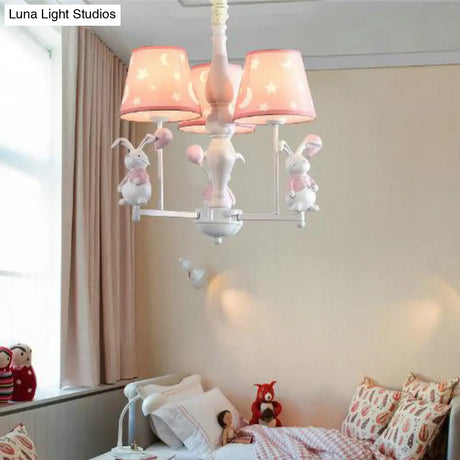 Contemporary Tapered Shade Hanging Ceiling Lamp - Stylish Fabric Light Fixture For Bedroom