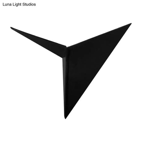 Contemporary Triangle Sheet Wall Lamp - Acrylic Black/White Led Sconce Light In Warm/White