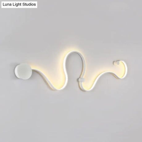 Contemporary Twist Led Wall Sconce - Black/White Warm/White Lighting