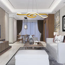 Contemporary Twist Pendant Chandelier - Yellow/Pink Acrylic Led Hanging Light For Bedroom Yellow /