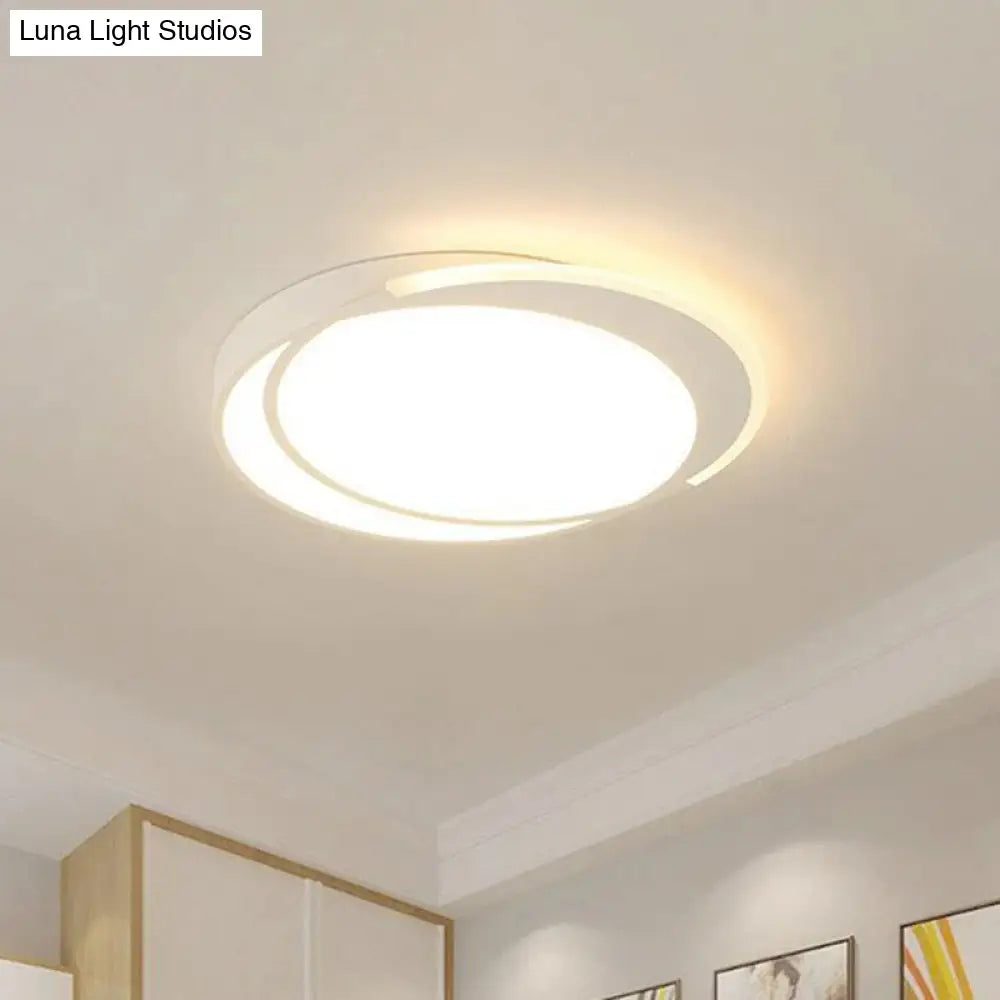 Contemporary Ultra-Thin Led Flush Mount Ceiling Light In White - Acrylic Living Room Lighting
