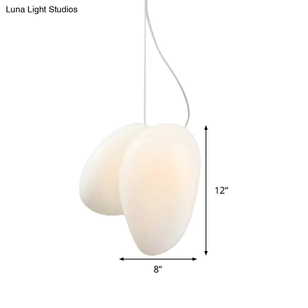 Contemporary White Glass Pendant Light For Dining Room Ceiling