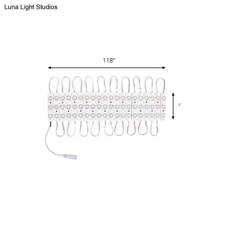 Contemporary White Led Vanity Strip Light: Plastic Linear Make-Up Lighting For Dressing Room