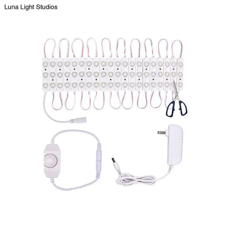 Contemporary White Led Vanity Strip Light: Plastic Linear Make-Up Lighting For Dressing Room