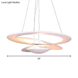 Contemporary White Spiral Ceiling Chandelier For Living Room - 19.5/25.5/31.5 Wide