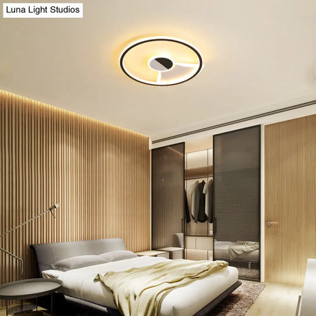 Contemporary White/Warm Flush Mount Lighting: Acrylic 16’/19.5’/23.5’ Lights In Black