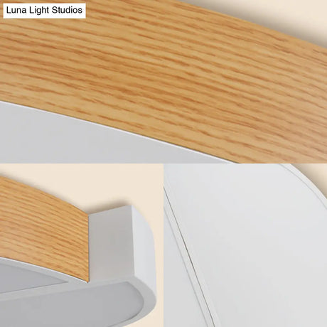 Contemporary Wood White Led Circle Flush Mount Lamp - 20.5’ And 33’ Diameter