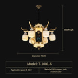 Copper Chandelier with Marble 20+ Lights Remote Control 6 Heads D70CM / Three colours chandelier