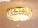Copper Led Crystal Ceiling Lamp For Bedroom Living Room