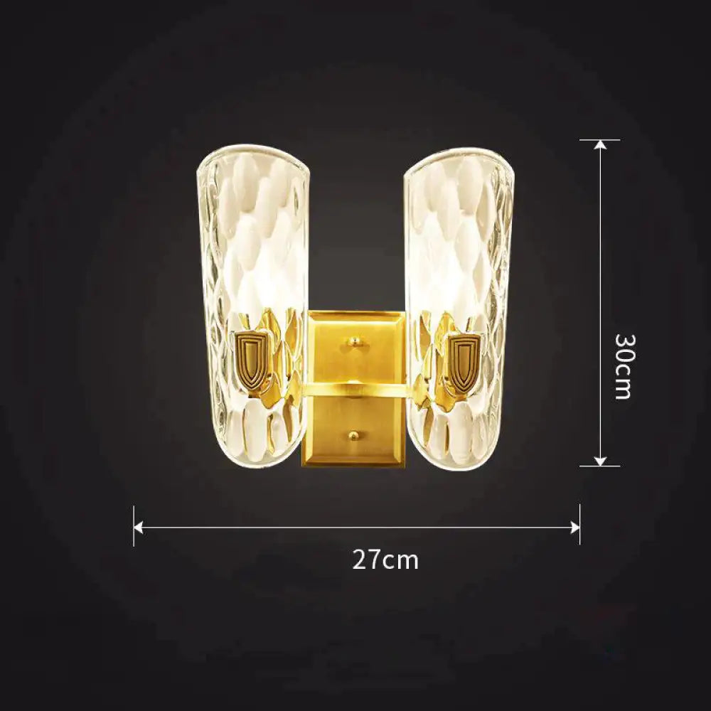 Copper Wall Lamp Light Luxury Bedroom Bedside Single-Headed Double-Headed Corridor Study Living