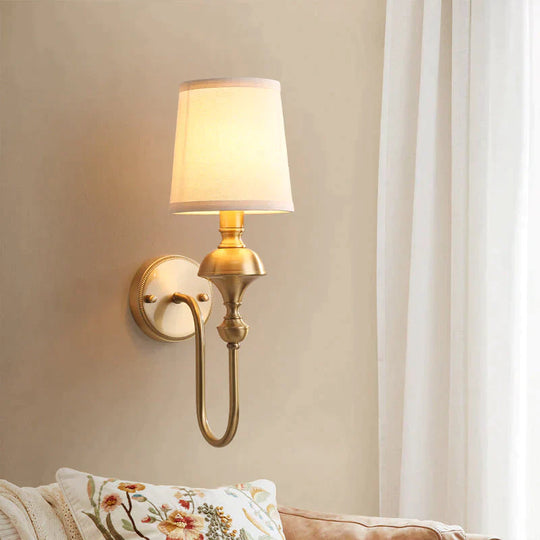 Copper Wall Lamp Simple European Living Room Background Bedroom Bedside Nordic Creative Aisle Lamps