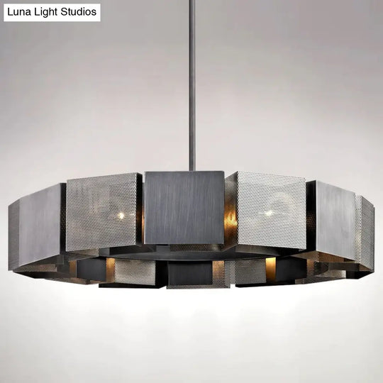 Cora Postmodern Luxury Black Metal Iron art Round Chandelier