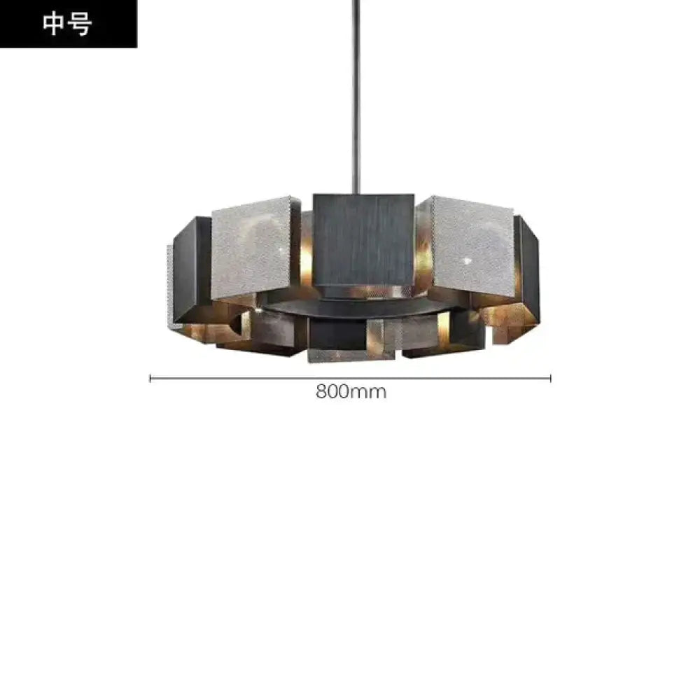 Cora Postmodern Luxury Black Metal Iron art Round Chandelier Diameter 80cm / Warm White