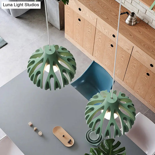 Coral-Shape Pendant Lighting: Macaron Resin Dining Room Lamp (1 Light) In White Black And Yellow