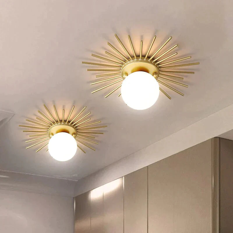 Corridor Lights Aisle Creative Nordic Minimalist Modern Balcony All Copper Crystal Ceiling Home Porc