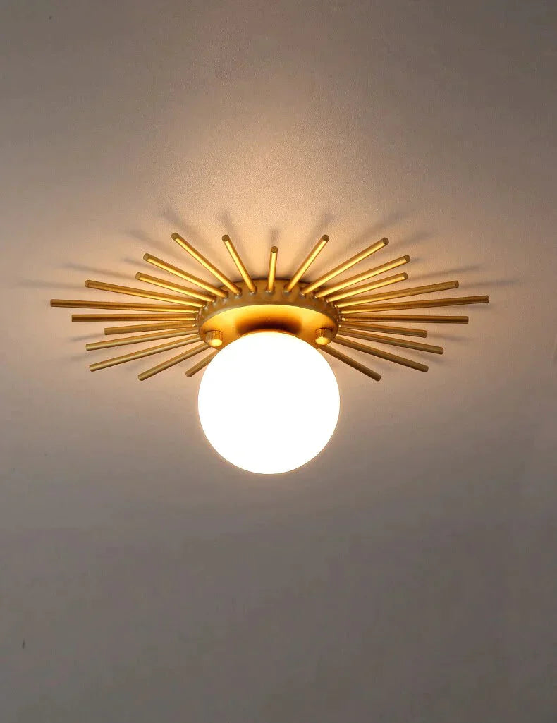 Corridor Lights Aisle Creative Nordic Minimalist Modern Balcony All Copper Crystal Ceiling Home