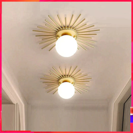 Corridor Lights Aisle Creative Nordic Minimalist Modern Balcony All Copper Crystal Ceiling Home