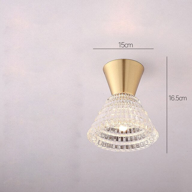 Corridor Lights Aisle Creative Nordic Minimalist Modern Balcony All Copper Crystal Ceiling Home Porc