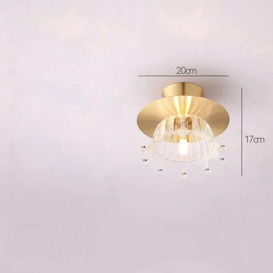 Corridor Lights Aisle Creative Nordic Minimalist Modern Balcony All Copper Crystal Ceiling Home Porc