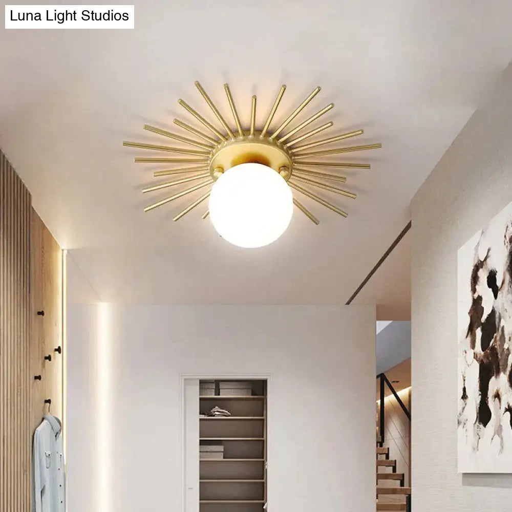 Corridor Lights Aisle Creative Nordic Minimalist Modern Balcony All Copper Crystal Ceiling Home