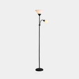 Country Living Room Acrylic Torchiere Floor Lamp With Flexible Arm 2 / Black