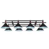 Country Style Billiard Chandelier - Metal Shade Bar Island Lighting Fixture 8 / Black