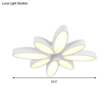 Creative Acrylic Ceiling Lamp For Child’s Bedroom - White 8 - Petal Blossom Design