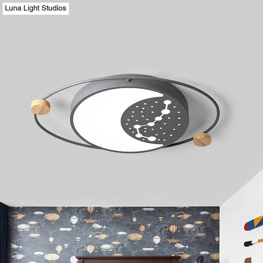 Creative Acrylic Led Flushmount Lighting: Gray/Green/White Ceiling Light With Star Pattern