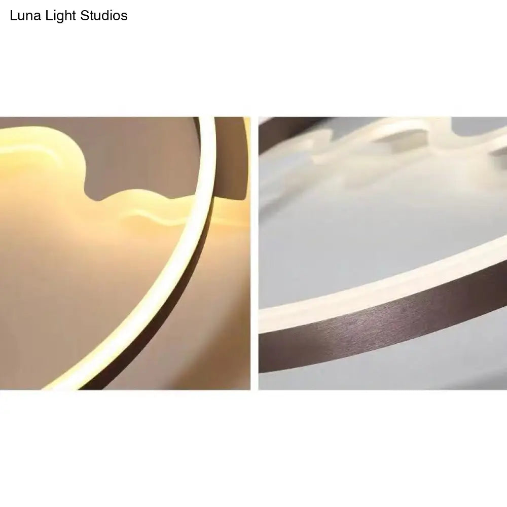Creative Acrylic Ring Led Ceiling Light With Swimming Fish Ideal For Baby Room