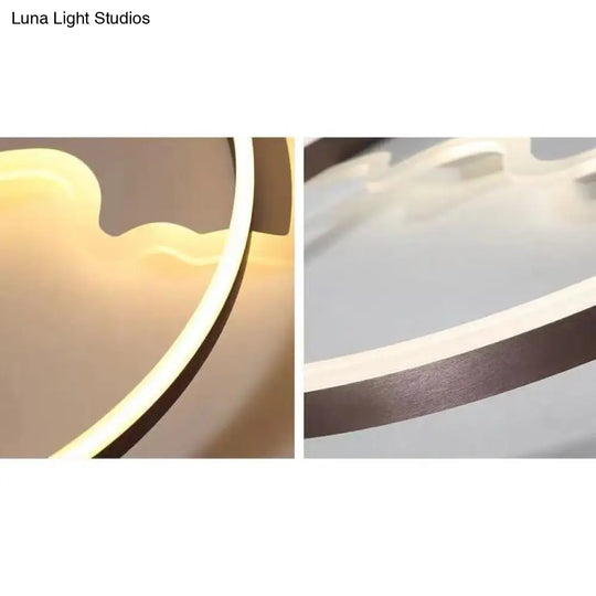 Creative Acrylic Ring Led Ceiling Light With Swimming Fish Ideal For Baby Room