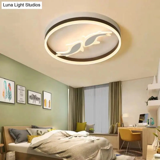 Creative Acrylic Ring Led Ceiling Light With Swimming Fish Ideal For Baby Room