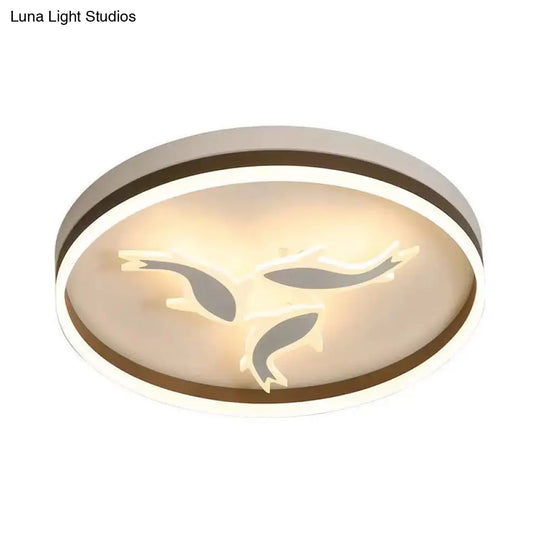 Creative Acrylic Ring Led Ceiling Light With Swimming Fish Ideal For Baby Room White / A