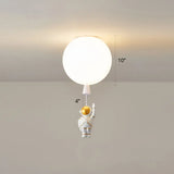 Creative Astronaut Themed Balloon Ceiling Mount Light Silica Gel 1 - Bulb Bedroom Flush White /