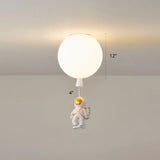 Creative Astronaut Themed Balloon Ceiling Mount Light Silica Gel 1 - Bulb Bedroom Flush White /