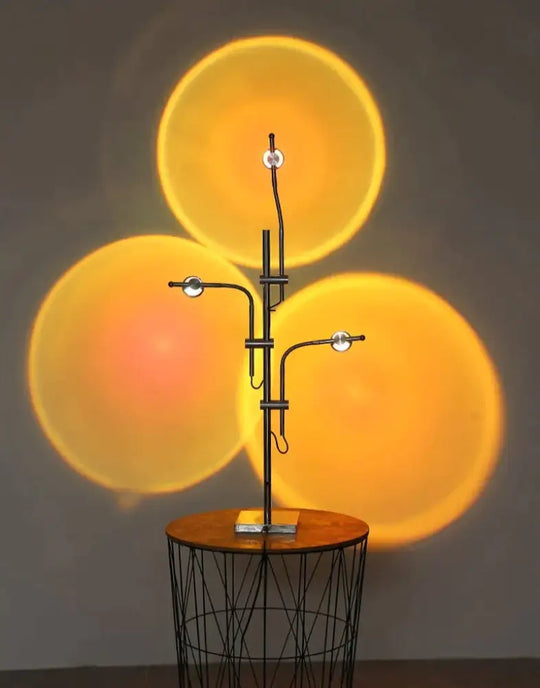 Creative Background Wall Sunset Atmosphere Lamp Floor Lamp Warm light / 3 heads table lamp Floor Lamps