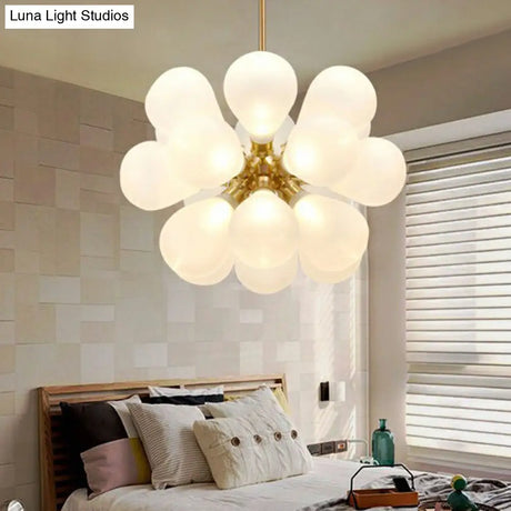 Creative Bubbles Chandelier Glass Pendant Light - 18-Bulb Gold Postmodern Design For Bedroom
