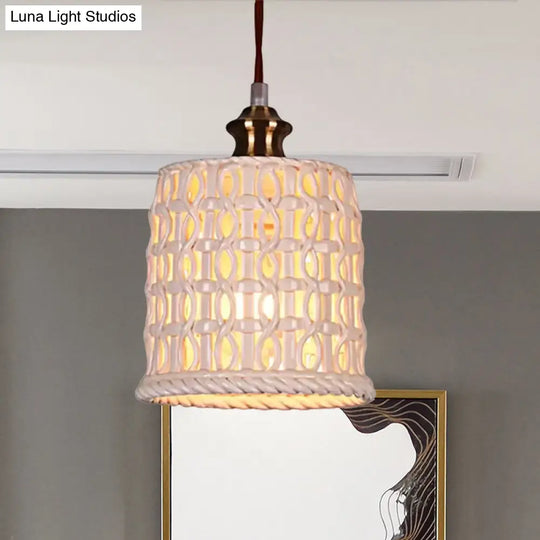 Creative Ceramic Suspension Light - Cafe Restaurant Hanging Basket Design